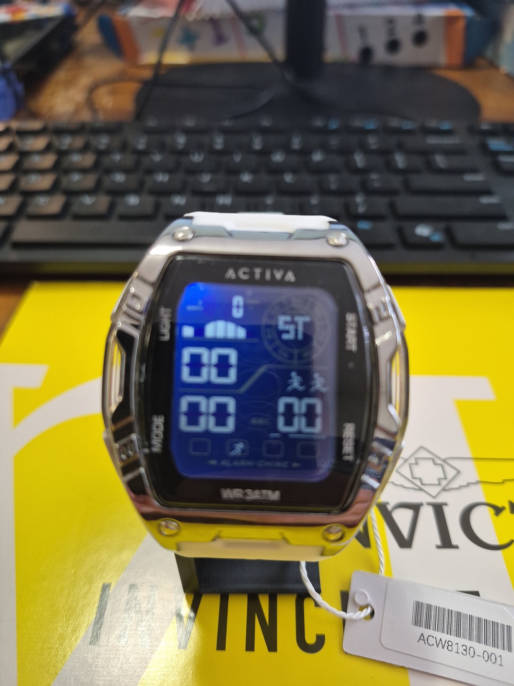 Invicta Activa Digital Sports Watch in White and Silver